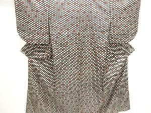 アンティーク　抽象模様織り出し銘仙着物